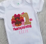 1st Thanksgiving Shirt - First Thanksgiving Shirt and Bow, Fall Girl Shirt, Holiday Shirt, Personalized Shirt