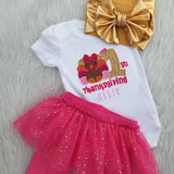 1st Thanksgiving Shirt - First Thanksgiving Shirt and Bow, Fall Girl Shirt, Holiday Shirt, Personalized Shirt