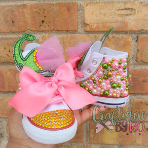 Princesd Bling Shoes - Birthday Outfit - Custom Shoes -   Shoes - Princess and FrogBirthday Outfit - Pearl Converse