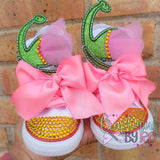 Princesd Bling Shoes - Birthday Outfit - Custom Shoes -   Shoes - Princess and FrogBirthday Outfit - Pearl Converse