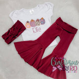 Fall Thanksgiving Outfit - Fall Thanksgiving Bell Bottoms - Toddler Holiday Shirt - Fall Toddler Outfit - Pumpkin Patch