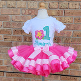 Hawaiian Princess Tutu Set - Costume -  Birthday Outfit - Shirt -   Birthday Outfit - Birthday Shirt - Hibiscus Shirt - Island Princess