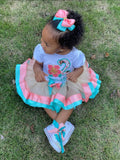 Hawaiian Princess Tutu Set - Costume -  Birthday Outfit - Shirt -   Birthday Outfit -  Birthday Shirt - Dress