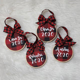 Personalized Christmas Stocking -  Personalized Christmas Ornament  - Fsmily Stockings & Ornaments - Red Buffalo Plaid 2021