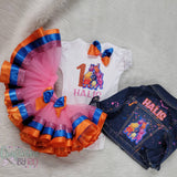 Any Theme Birthday Outfit - First Birthday Outfit - Partner Birthday Tutu - Denim Jacket Birthday Tutu -