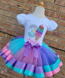 Pastel Ice Cream Tutu Set - Ice Cream Birthday Outfit -Summer Tutu