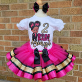 Pink Gold Black - Office Baby Birthday Outfit