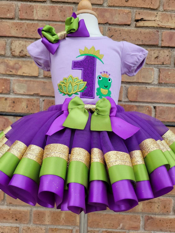 Princess and Frog Prince Birthday Outfit - Birthday Tutu - Birthday Outfit