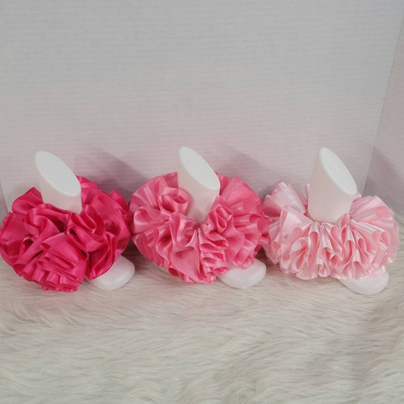 Ruffle Anklets -Pink Ribbon Tutu Anklets - Tutu Socks -Ruffled Anklets