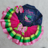 Any Theme Birthday Outfit - First Birthday Outfit - Partner Birthday Tutu - Denim Jacket Birthday Tutu -