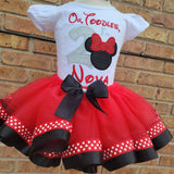 Minnie Tutu Set - Mouse Theme Tutu Set - Minnie Ribbon Tutu - Toodles Birthday Outfit - Twoddles Birthday Tutu