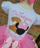 Pink Minnie Tutu Set - Mouse Theme Tutu Set - Minnie Ribbon Tutu - Minnie Mouse Birthday Outfit - Minnie Mouse Birthday Tutu