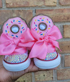 Donut Birthday Bling Shoes - Sprinkles Birthday Outfit Shoes - First Birthday  Custom Shoes - Frosting Bling Converse