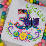 Enchantment Embroidered Shirt, GirlsBirthday Shirt, 4th Birthday Maribel Shirt, Personalized Birthday Shirt