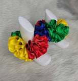 Uno Anklets - Red Yellow Green and Blue Ribbon Tutu Anklets - Wild Tutu Socks -Ruffled Anklets