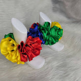 Uno Anklets - Red Yellow Green and Blue Ribbon Tutu Anklets - Wild Tutu Socks -Ruffled Anklets