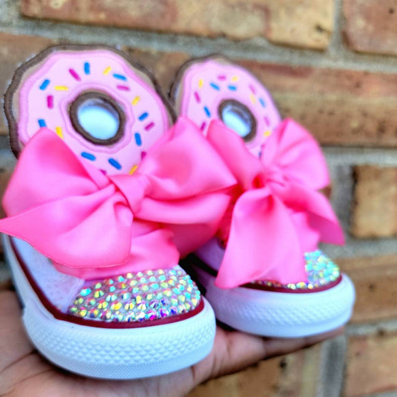 Donut Birthday Bling Shoes - Sprinkles Birthday Outfit Shoes - First Birthday  Custom Shoes - Frosting Bling Converse