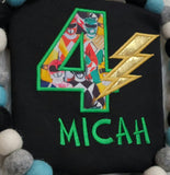 Custom Super Hero Birthday Shirts - Power Shirt, Embroidered Ranger Shirt, Ninja Shirt, Personalized Birthday Shirt