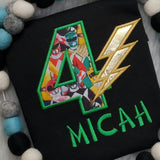 Custom Super Hero Birthday Shirts - Power Shirt, Embroidered Ranger Shirt, Ninja Shirt, Personalized Birthday Shirt