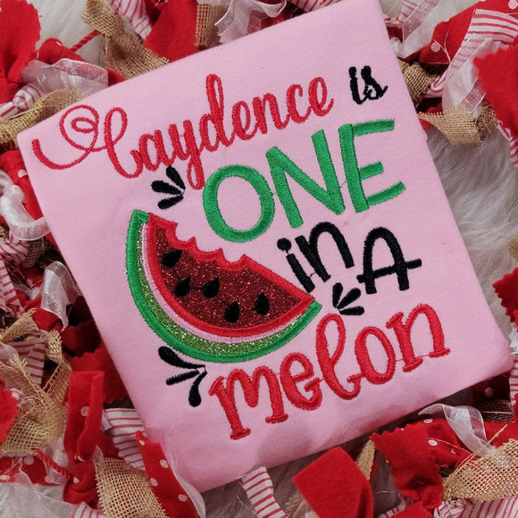 Red One In A Melon Tutu Outfit, Melon Shirt, Watermelon Embroidered Shirt Birthday Shirt,  Birthday Melon Shirt, Personalized Birthday