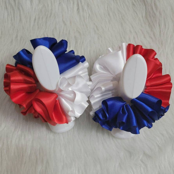 Ruffle Anklets - 4th of July Ribbon Tutu Anklets - Tutu Socks - Patriotic Ruffled Anklets