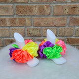 Rainbow Neon Anklets - NeonRibbon Tutu Anklets -  Tutu Socks -Ruffled Anklets