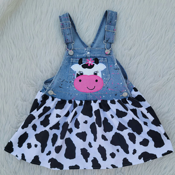 Cow Themed Overall Dress - All Themes are available - Denim Overall - Overall Dress - Coverall Skirt - Dress Jumper