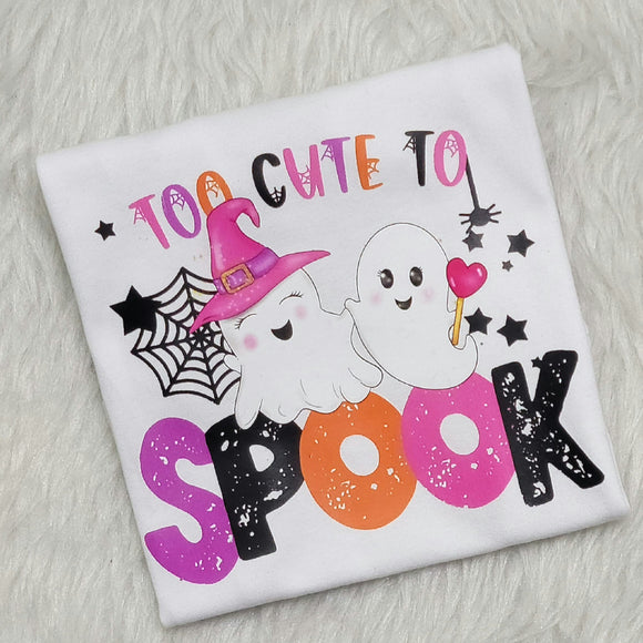 Spooky Halloween Shirt - Ghost Shirt - Too Cute to Spook Shirt with Name - Boo Shirt - Boo Scary Shirt