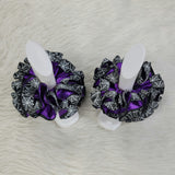 Spiderweb print Anklets - Halloween Tutu Anklets - Halloween Socks -Ruffled Anklets - Black and Purple Themed Anklets