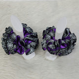 Spiderweb print Anklets - Halloween Tutu Anklets - Halloween Socks -Ruffled Anklets - Black and Purple Themed Anklets