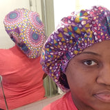 African Print Satin Hair Bonnet