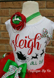 Christmas Outfit for Girls - Sleigh Tutu Set - Holiday Outfit - Holiday Pictures; Reindeer Outfit - Holiday Outfit - Christmas tutu