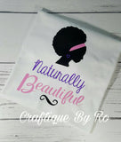 Naturally Beautiful - Mommy and Me Shirt Set with Free Matching Bow - Afro Puff Shirt - Natural Hair Shirt