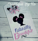 Naturally Beautiful - Mommy and Me Shirt Set with Free Matching Bow - Afro Puff Shirt - Natural Hair Shirt