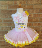 Pink and Yellow Tutu Set - Minnie Mouse Lemonade Set - Easter Tutu - Birthday Outfit - Frozen 1st Pictures Birthday Tutu