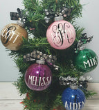 Personalized Glitter ornaments