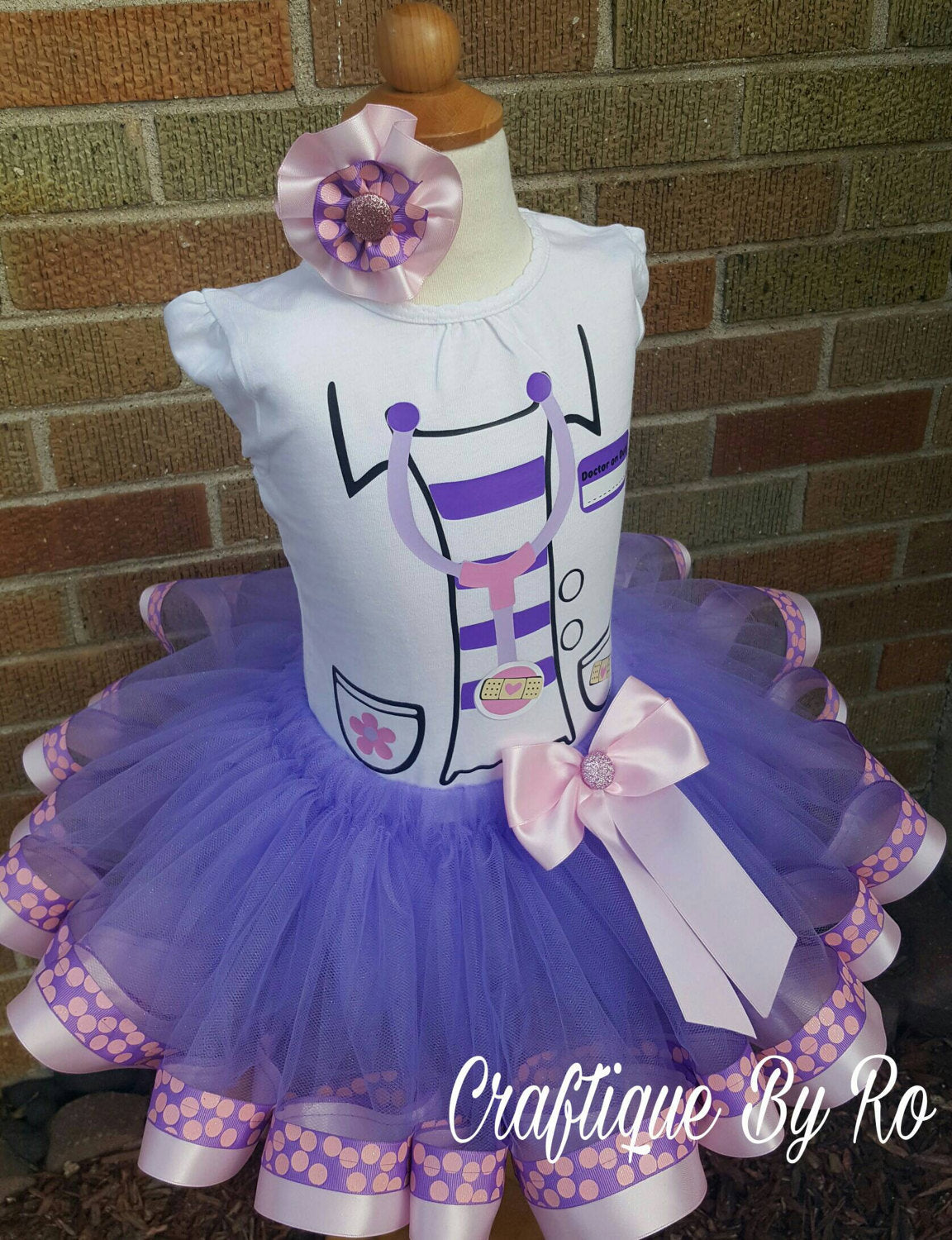 doc mcstuffins birthday dress Doc mcstuffins tutu set- Doc mcstuffins outfit-Doc mcstuffins birthday outfit