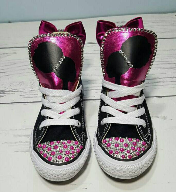 Bling Afro Puff Themed Sneakers Converse