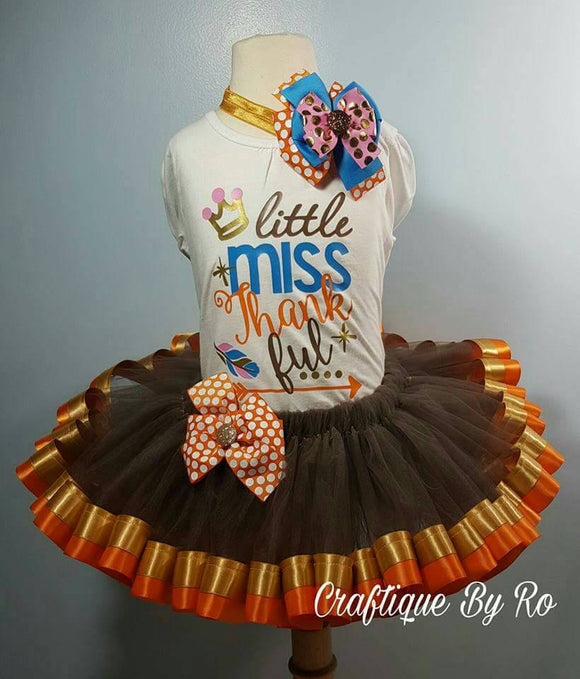 Thanksgiving Outfit for Girl - Turkey Tutu Set - Holiday Outfit - Holiday Pictures