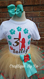 Hawaiian Tutu Set - Polynesian Princess Tutu Set -  Polynesian Birthday Outfit - Birthday Tutu - Shirt