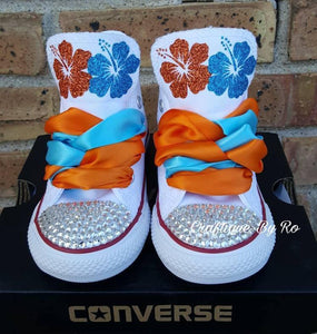 Moana Bling Shoes - Birthday Outfit - Custom Shoes -Moana Inspired - Moana Birthday Outfit