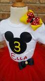 Mickey Mouse Tutu Set - Mickey Mouse Theme Tutu Set - Mickey  Ribbon Tutu - Mickey Mouse Birthday Outfit - Minnie Mouse Birthday Tutu