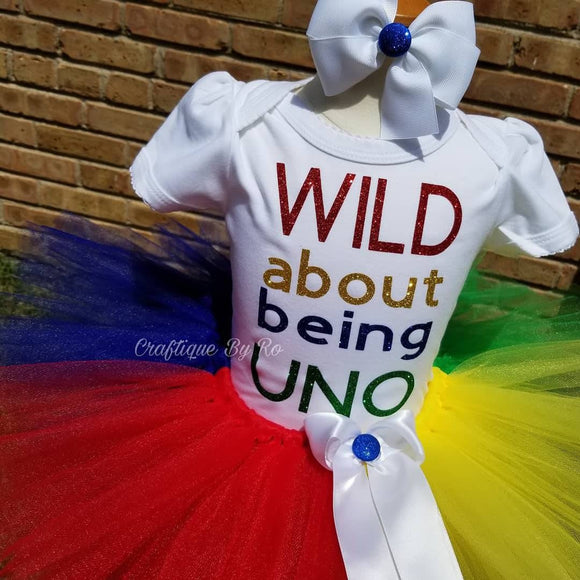 Wild About Being Uno Tutu Set - Wild One  Tutu Set - Birthday Outfit - 1st  Birthday Outfit - 1st Birthday Tutu