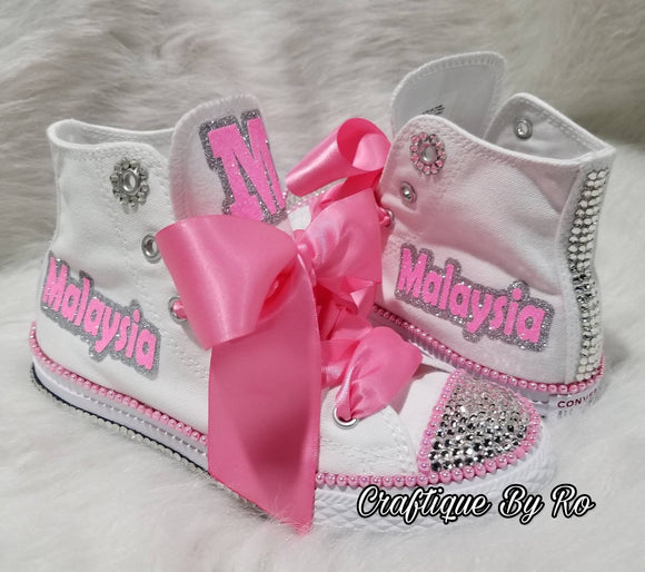 Bling Shoes - Birthday Outfit - Custom Shoes - Pink Shoes