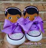 Custom Doc Birthday Bling Shoes - Birthday Outfit - Custom Shoes - Doc McStuffins Inspired