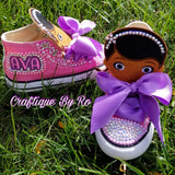 Custom Doc Birthday Bling Shoes - Birthday Outfit - Custom Shoes - Doc McStuffins Inspired