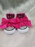 Office Baby Pink and Gold Birthday Bling Shoes - Birthday Outfit - Custom Shoes