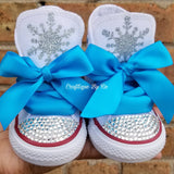 Ice Princess Bling Shoes - Birthday Outfit - Custom Shoes -Elsa Inspired - Anna Blng Converse