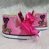 Office Baby Pink and Gold Birthday Bling Shoes - Birthday Outfit - Custom Shoes