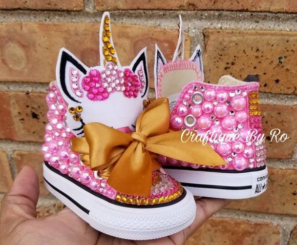 Unicorn Bling Shoes - Birthday Outfit - Custom Shoes -   Shoes - Unicorn Birthday Outfit - Pearl Converse